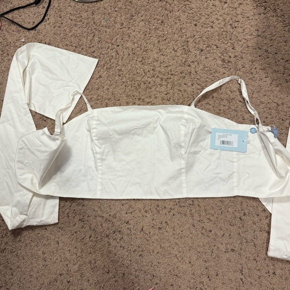 Hill House Miranda White Bow Wrap Cotton Top NWT - Picture 4 of 4